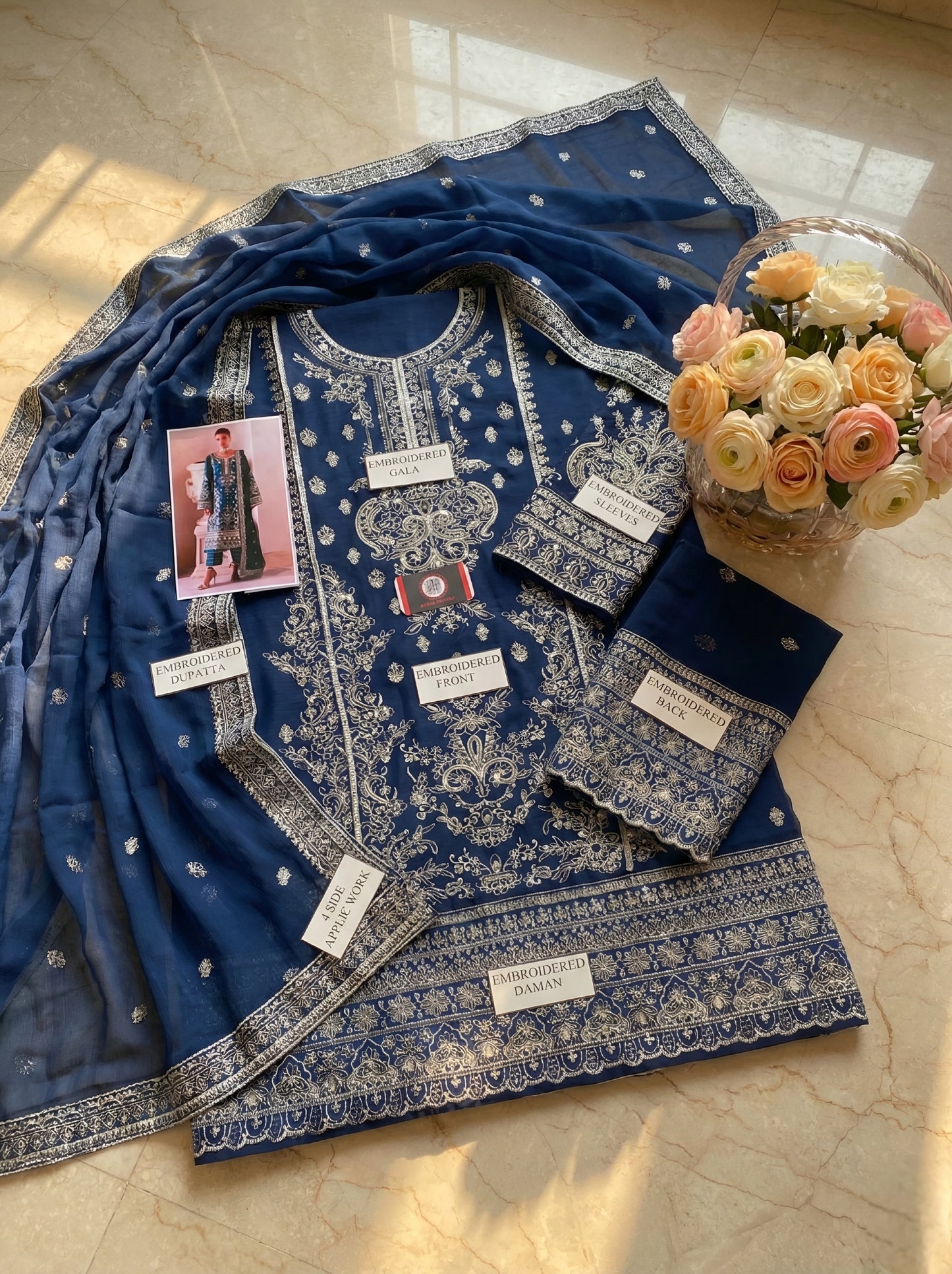 GULAL|IMPERIAL ZINC EMROIDED DRESS | 3Pec Unstiched