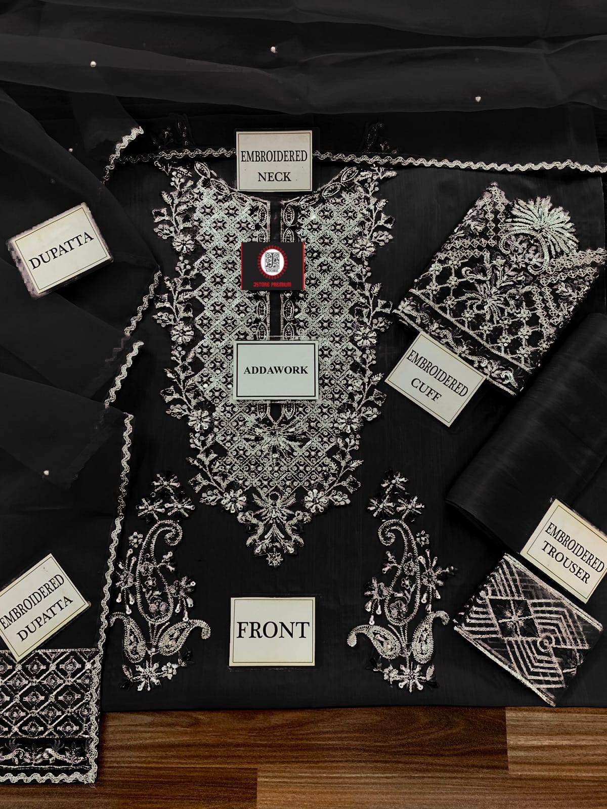 AYESHA HOOR SILK WEDDING WITH ORGENZA DUPATTA (B) |3PIECE UNSTICHED