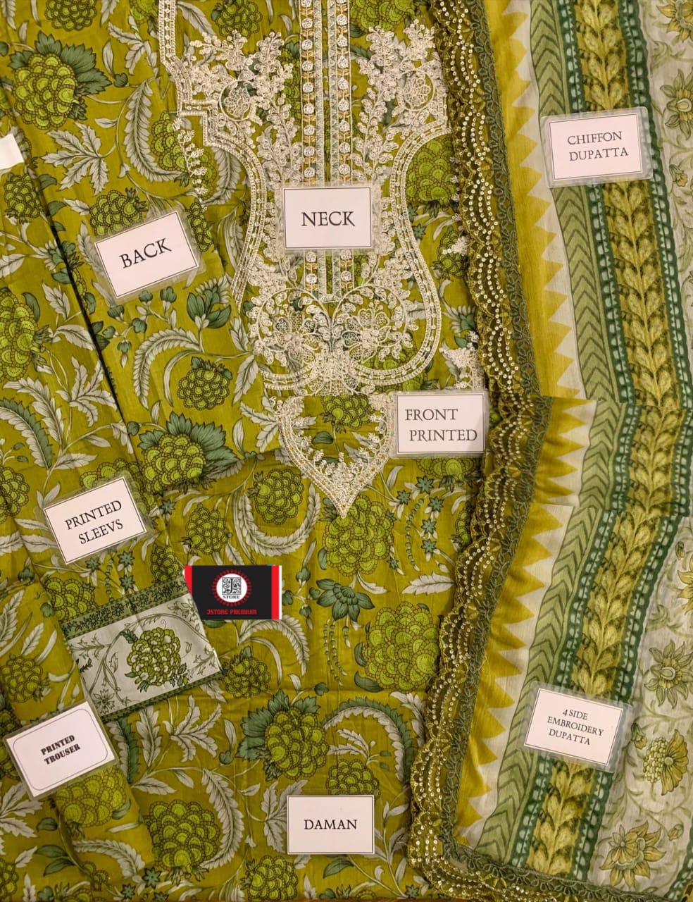 MARIAB LAWN WITH CHIFFON DUPATTA |3PEC UNsTICHED