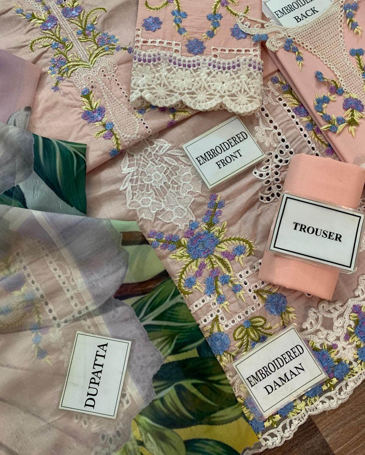 MUSHQ CHIKENKARI WITH DIGITAL PRINTED SILK DUPATTA |3PIECE UNSTICHED