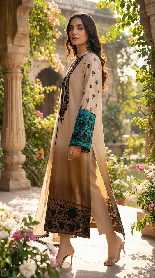 Luxury Silk Dress | 3pec Unstiched