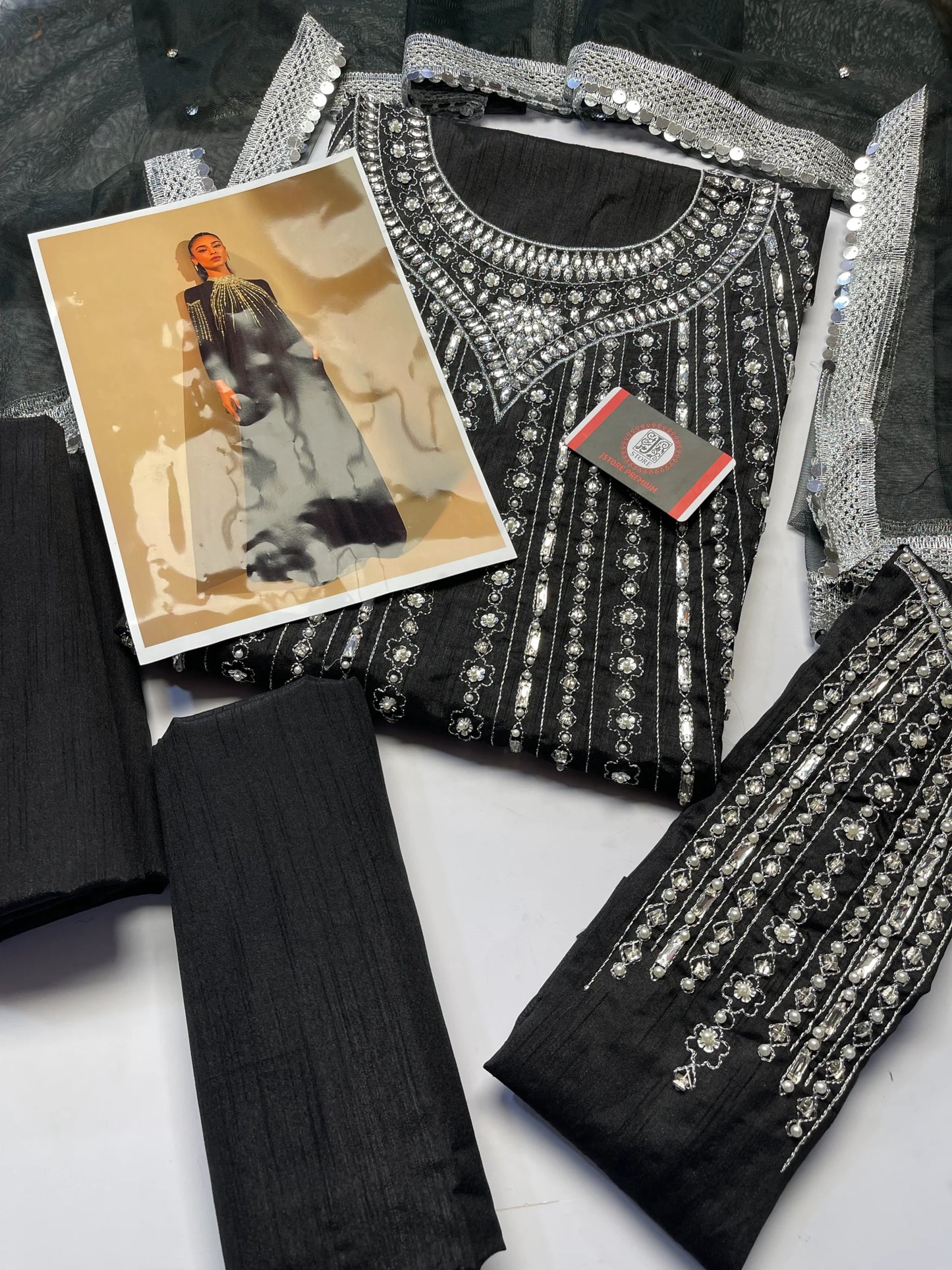 Lulusar | Luxury Silk Dress (Same As Original) | 3pec Unstiched