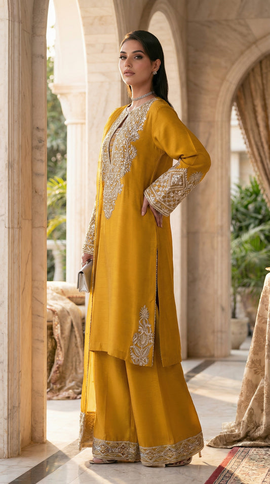 AYESHA HOOR SILK WEDDING WITH ORGENZA DUPATTA (Y) |3PIECE UNSTICHED
