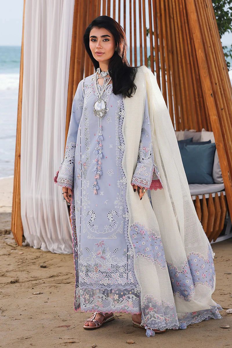 QALAMQAR LUXURY CHIKENKARI (HU) ORGENZA DUPATTA |3PC UNSTICHED
