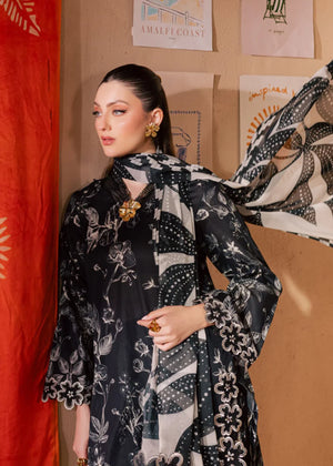 NUREH E BAHAR |LAWN EMBROIDED CHIFFON DUPATTA |3PC UNSTICHED