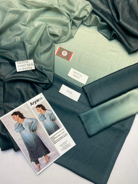 Luxury Silk Dress | 3pec Unstiched