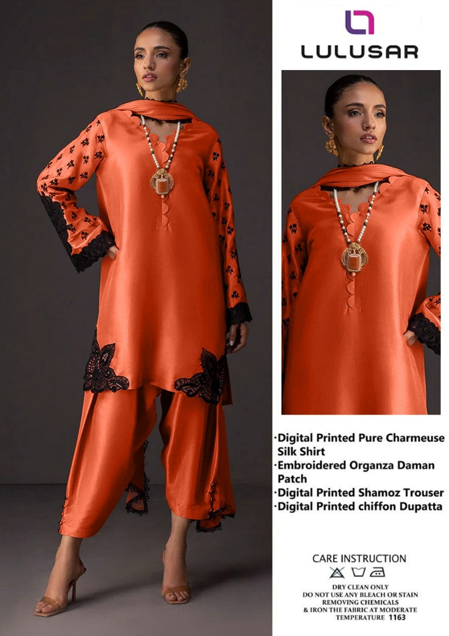 Luxury Silk Dress | 3pec Unstiched