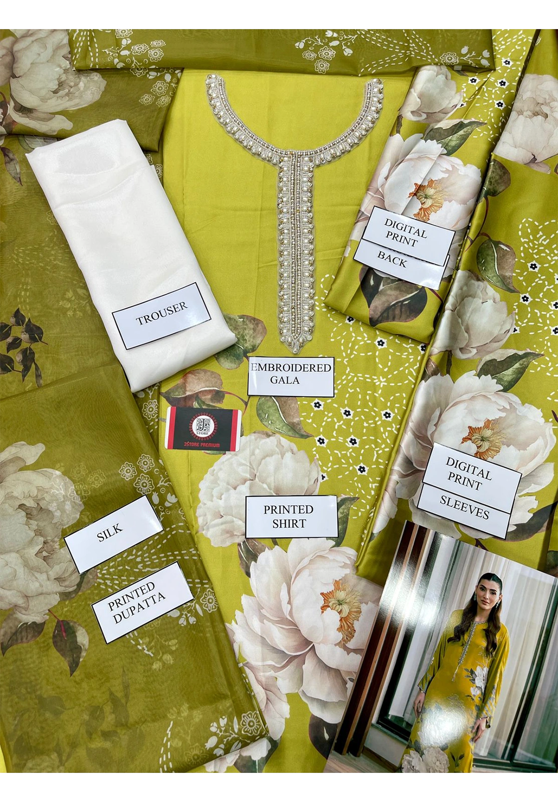 Luxury Silk Dress | 3pec Unstiched