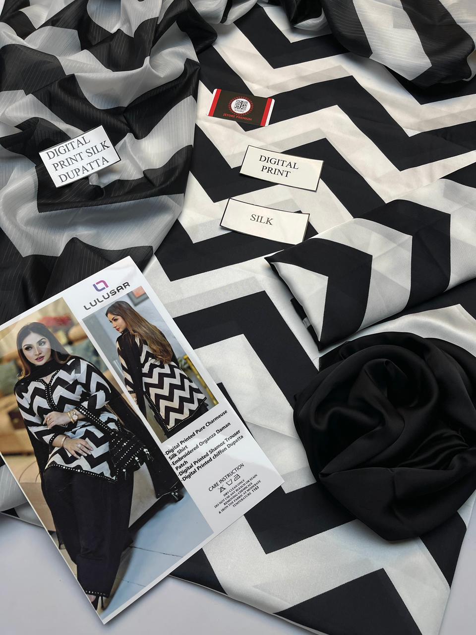 Luxury Silk Dress | 3pec Unstiched