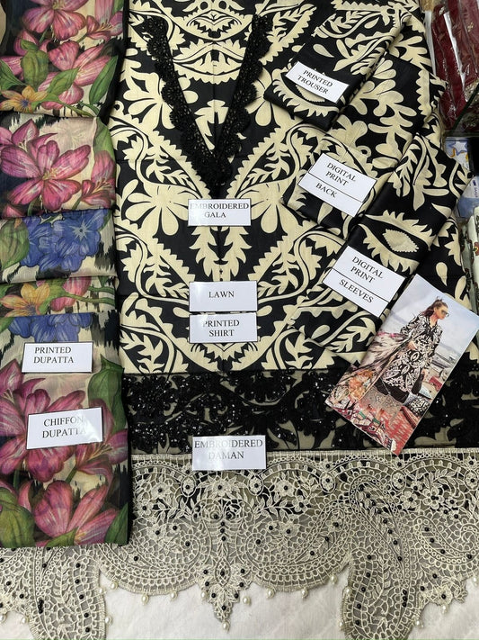 MARIA B LUXURY LAWN MASTER EDITION | 3PC UNSTICHED