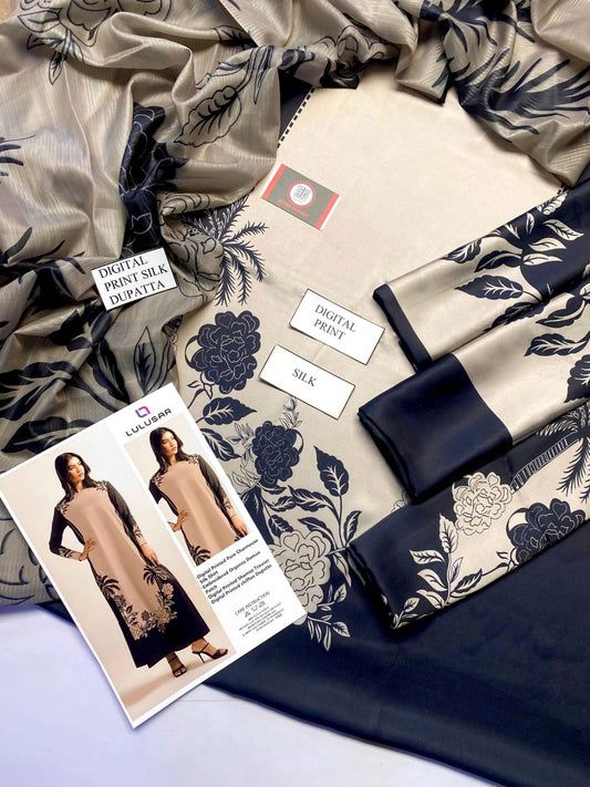 Luxury Silk Dress | 3pec Unstiched