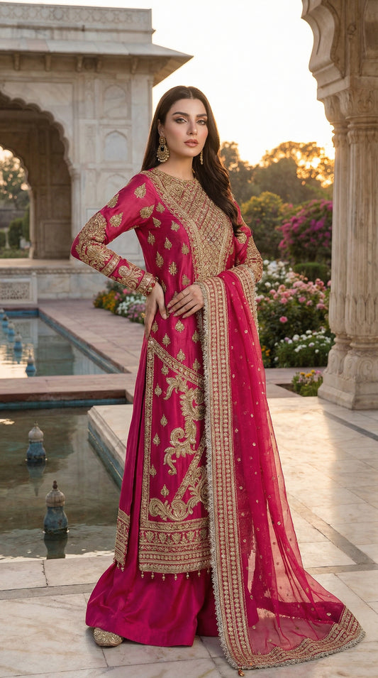 Nameera By Farooq 3Pec Unstiched Dress