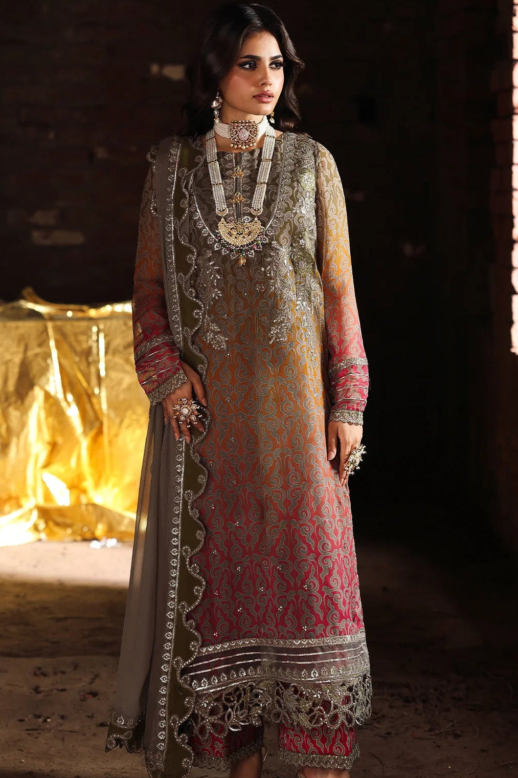 CHARIZMA ZARANGI FESTIVE |TIE N DYE DIGITAL CHIFFON|3PC UNSTICHED