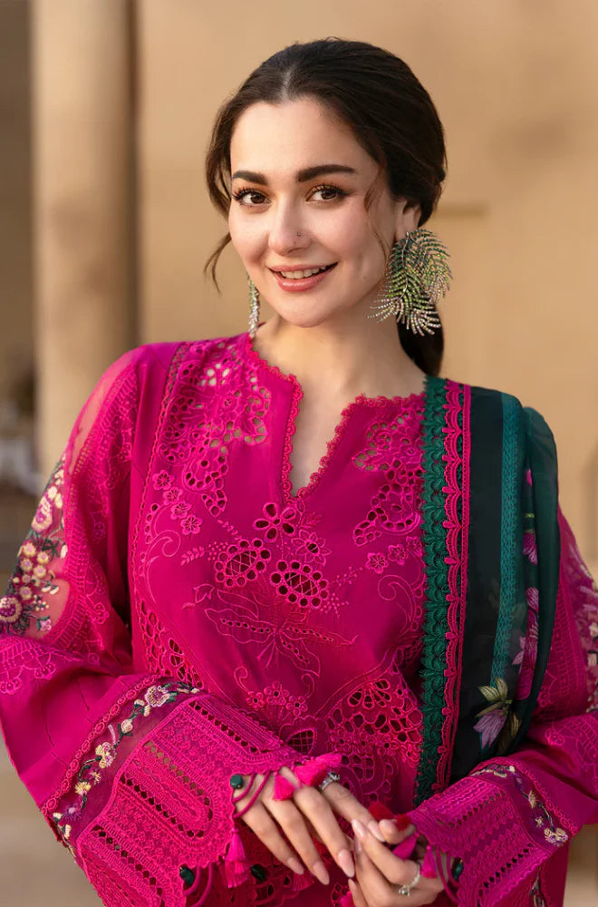 Saira Rizwan | Luxury Chikenkari Lawn Printed Silk Dupatta  | 3piece Unstiched