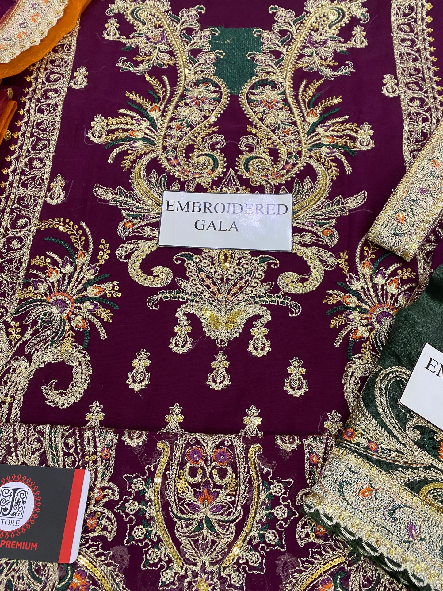 CARIZMA EMBROIDERED CHIFFON DRESS WITH NAT DUPATTA  | 3-PIECE UNSTICHED