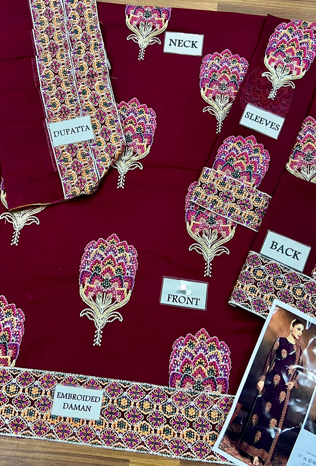 MEERAL CHIFFON WEDDING SUIT  WITH CHIFFON DUPATTA |3PIECE UNSTICHED