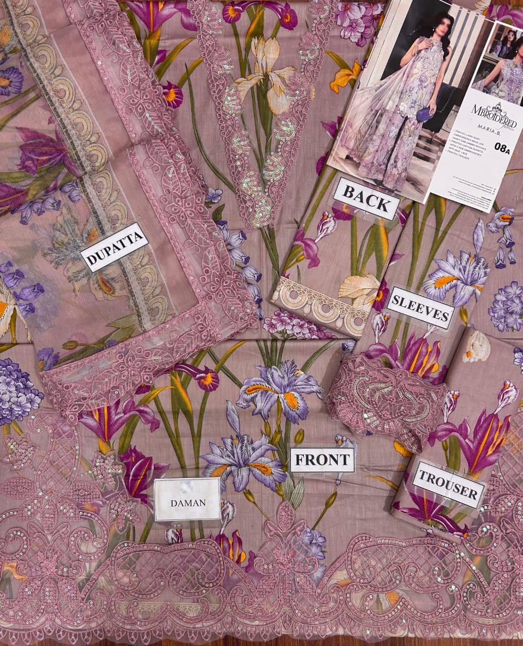 MARIAB LAWN WITH CHIFFON DUPATTA |3PEC UNSTICHED
