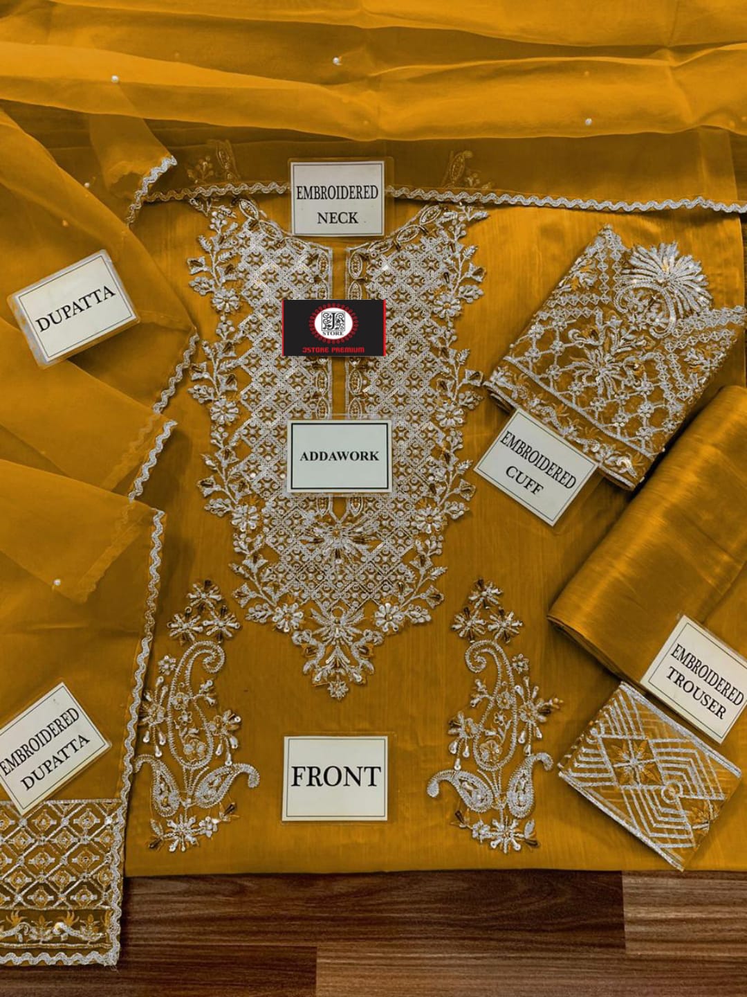 AYESHA HOOR SILK WEDDING WITH ORGENZA  DUPATTA (Y) |3PIECE UNSTICHED