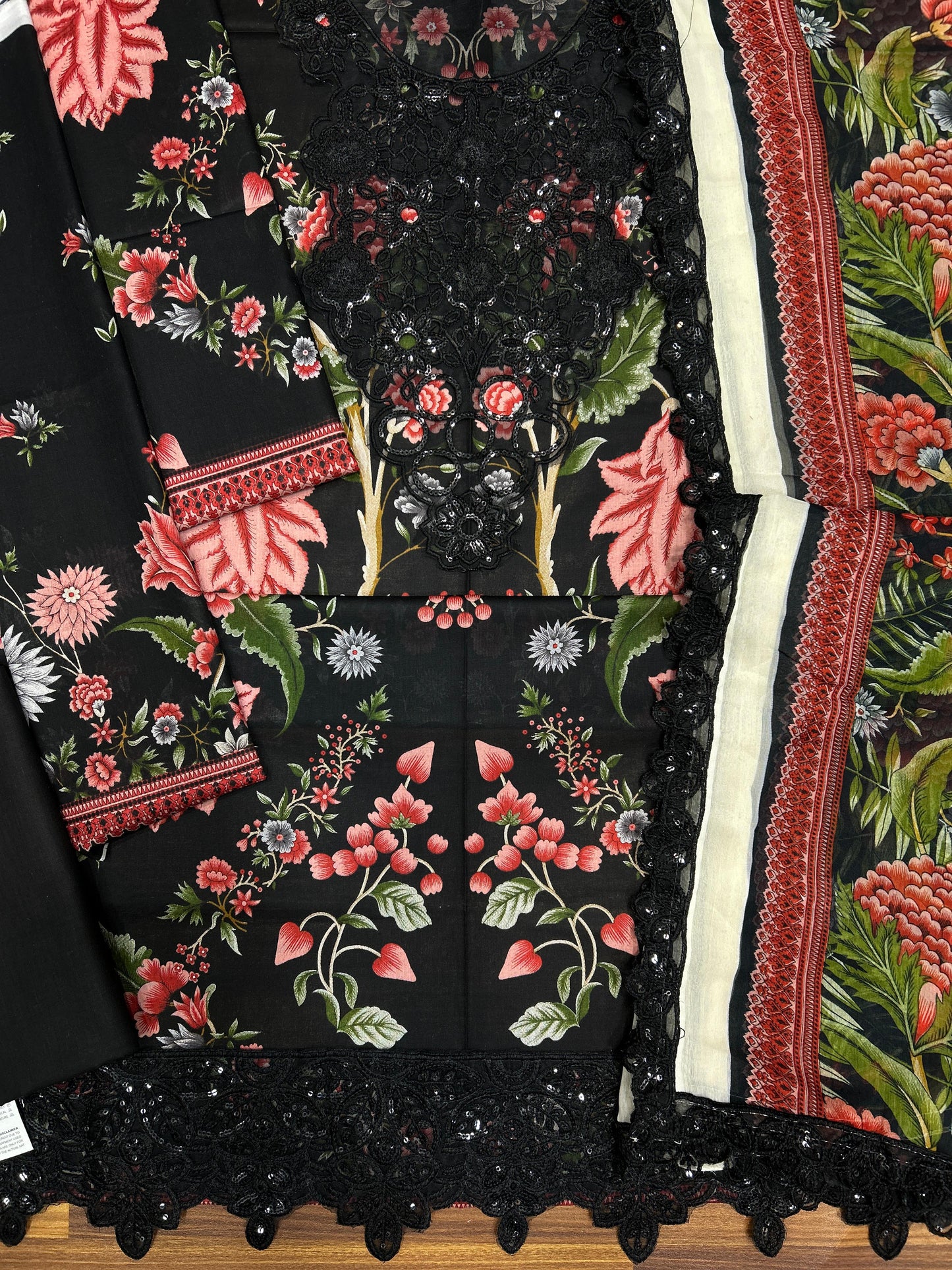 MARIAB B LAWN WITH CHIFFON  DUPATTA |3PEC UNSTICHED