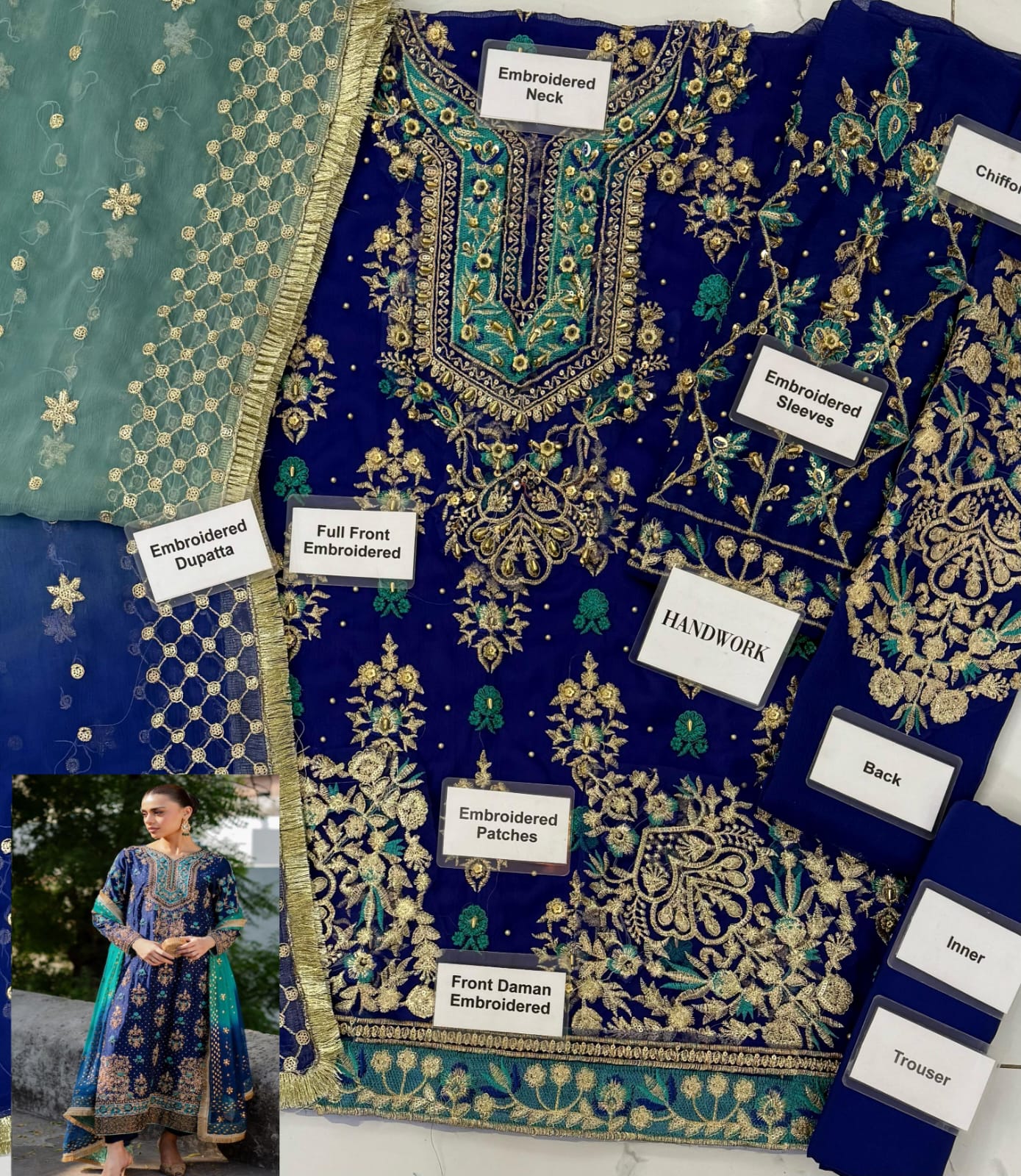 VINATGE BY ZOHRA CHIFFON WITH CHIFFON  DUPATTA |3PIECE UNSTICHED