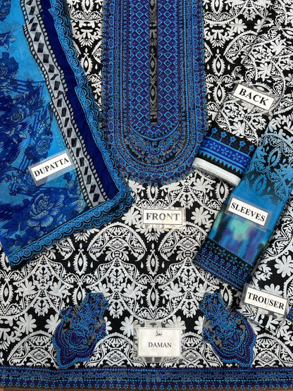 ZAINAB CHOTTANI BELLA WITH CHIFFON DUPATTA  |3PIECE UNSTICHED