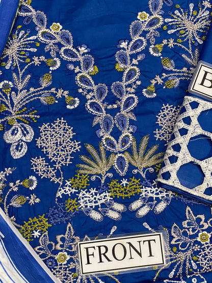 MUSHQ CHIKENKARI WITH DIGITAL PRINTED SILK DUPATTA  |3PIECE UNsTICHED