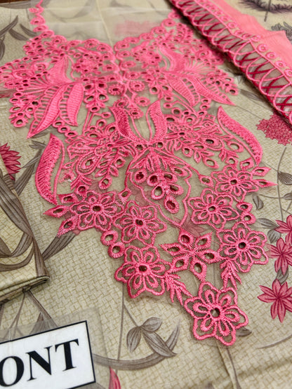 JADE SUMMER LAWN  WITH CHIFFON DUPATTA  |3 PIECE UNSTICHED