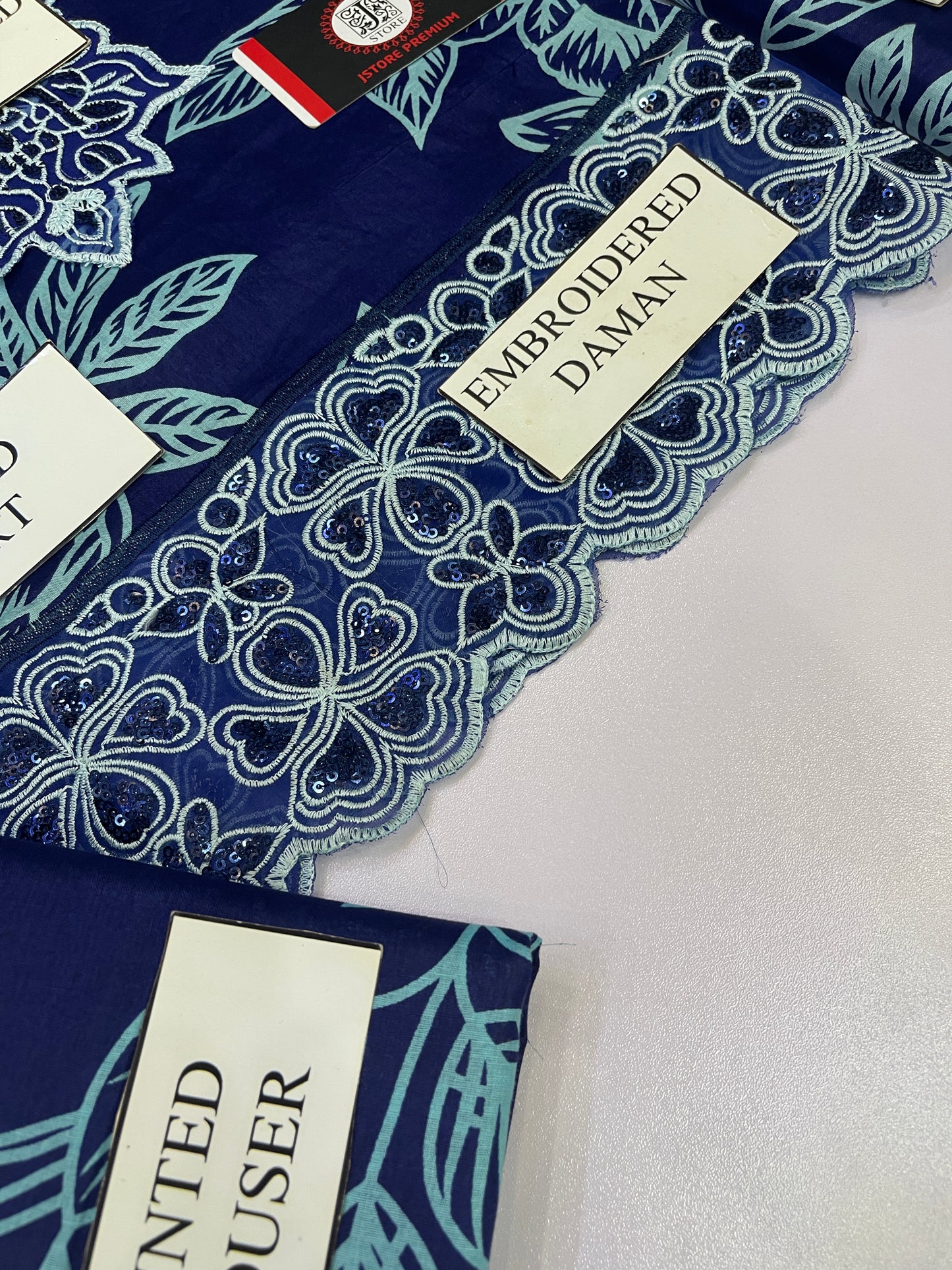 NUREH E BAHAR |LAWN  EMBROIDED CHIFFON DUPATTA  |3PC UNSTICHED