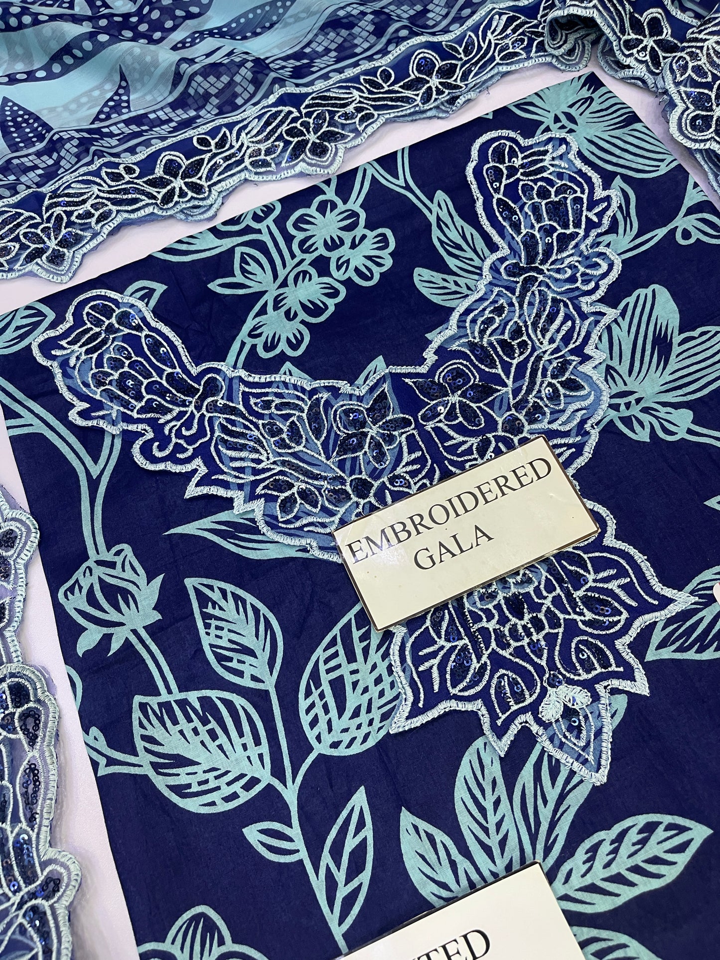 NUREH E BAHAR |LAWN  EMBROIDED CHIFFON DUPATTA  |3PC UNSTICHED