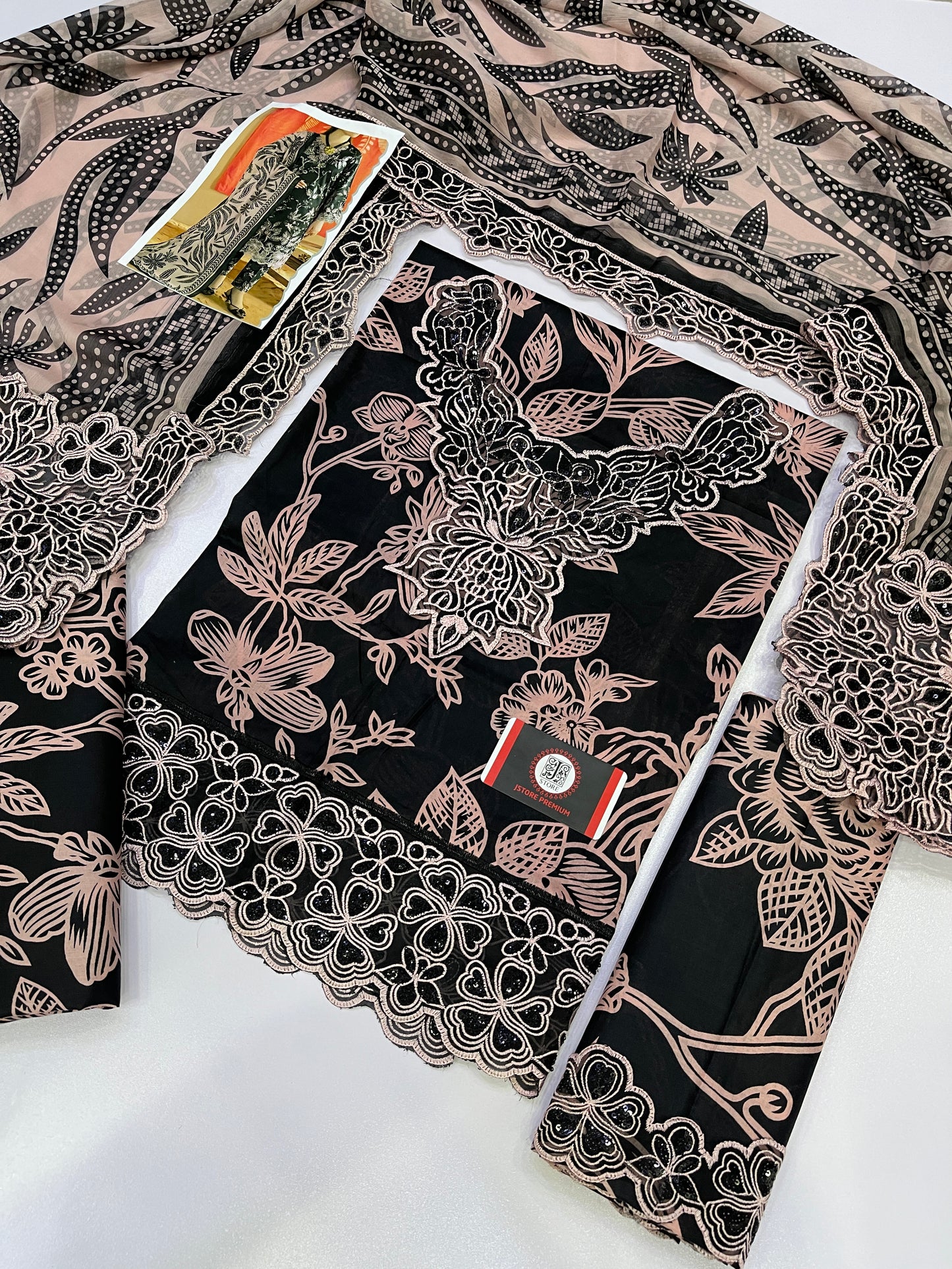 NUREH E BAHAR |LAWN  EMBROIDED CHIFFON DUPATTA  |3PC UNSTICHED