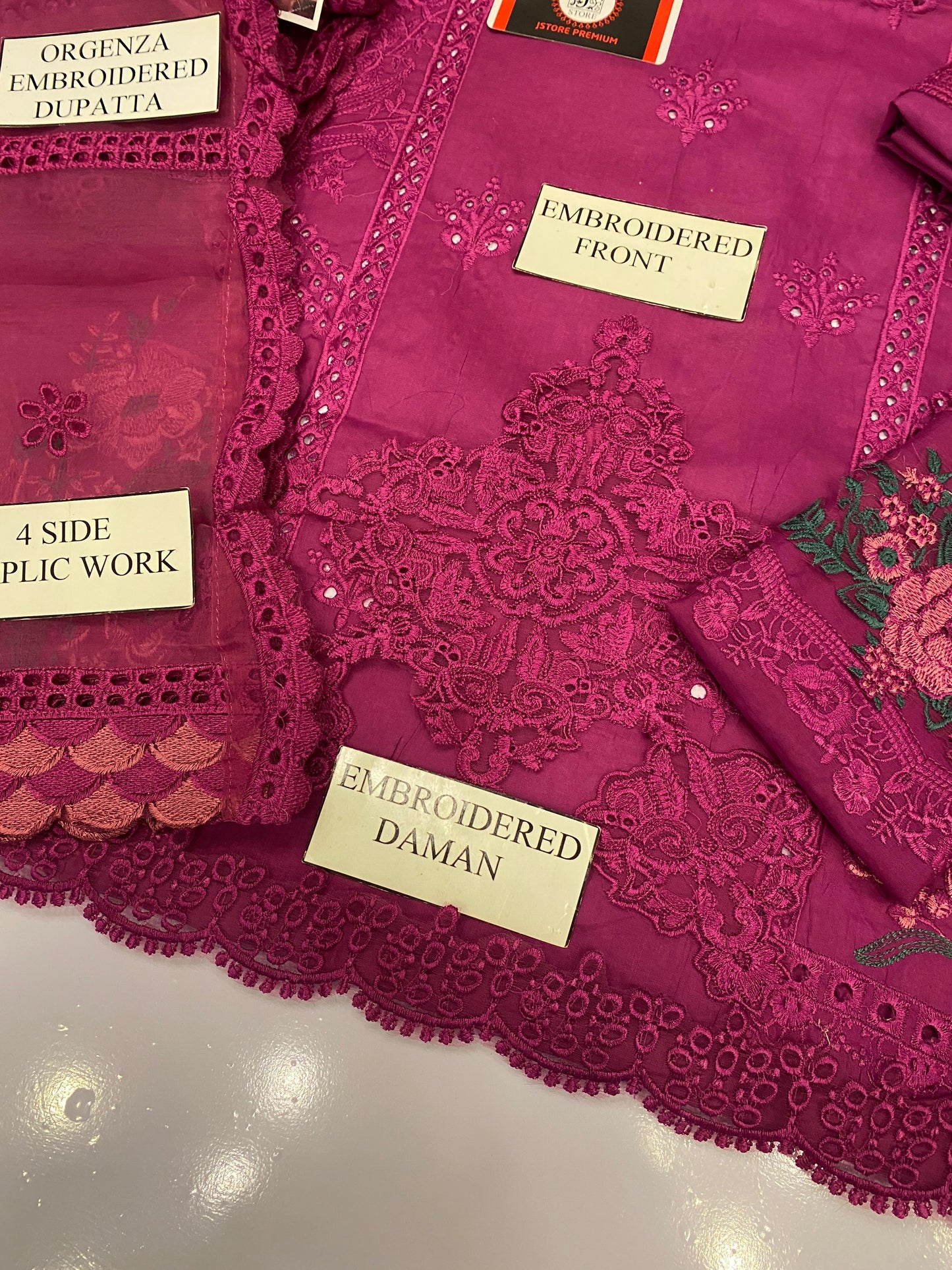 MARIAB FESTIVE MEHAL |CHIKENKARI LAWN | 3PC UNSTICHED