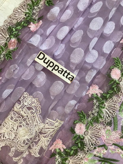 CRIMSON CHIKENKARI BLUEBERRY EDITION |3PC UNSTICHED