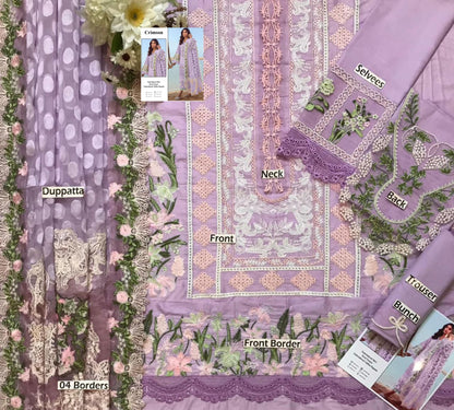 CRIMSON CHIKENKARI BLUEBERRY EDITION |3PC UNSTICHED