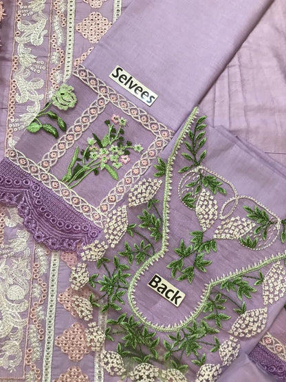 CRIMSON CHIKENKARI BLUEBERRY EDITION |3PC UNSTICHED