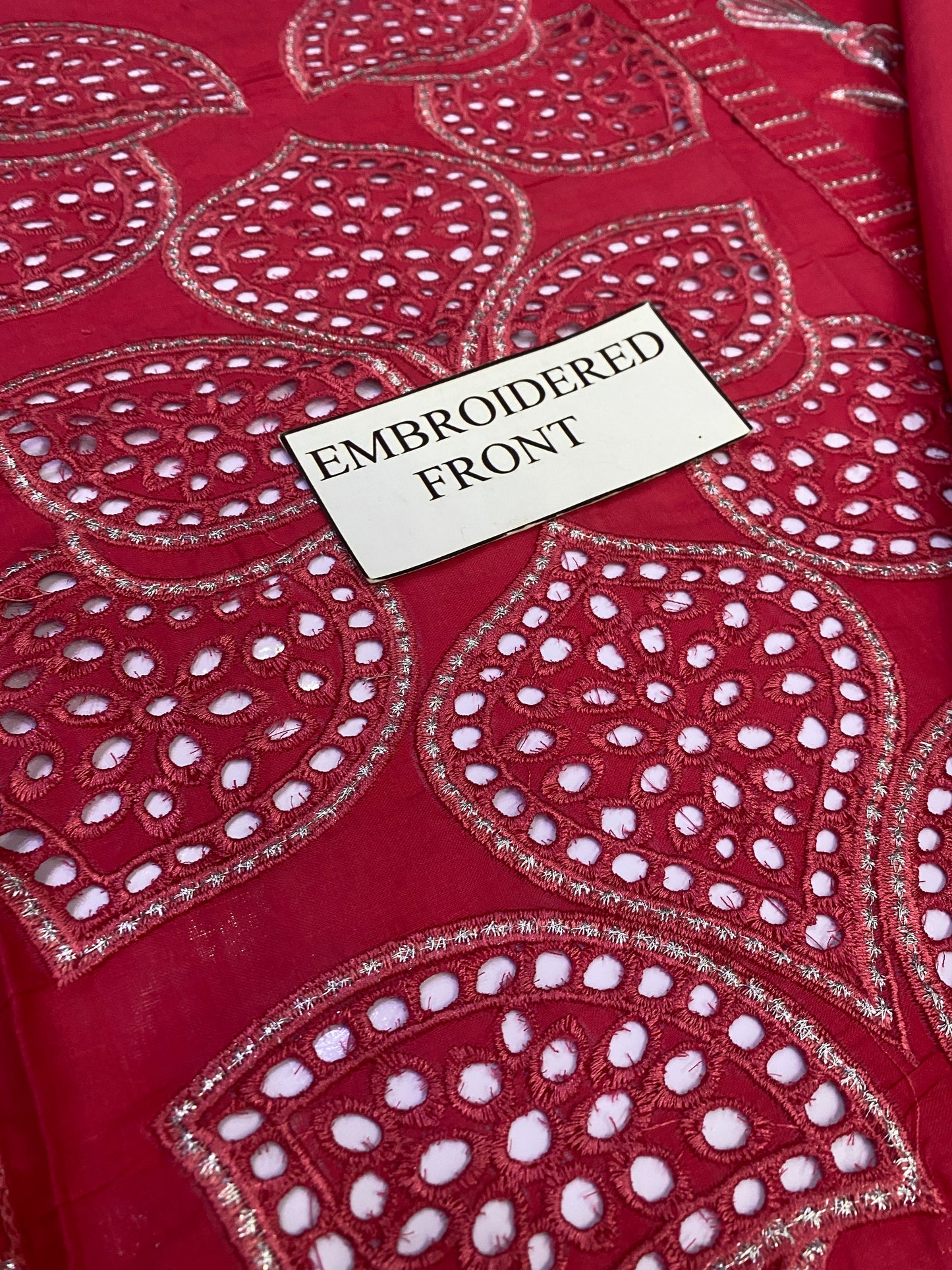 MARJAN CHIKENKARI CHERRY PINK EDITION  |3PC UNSTICHED