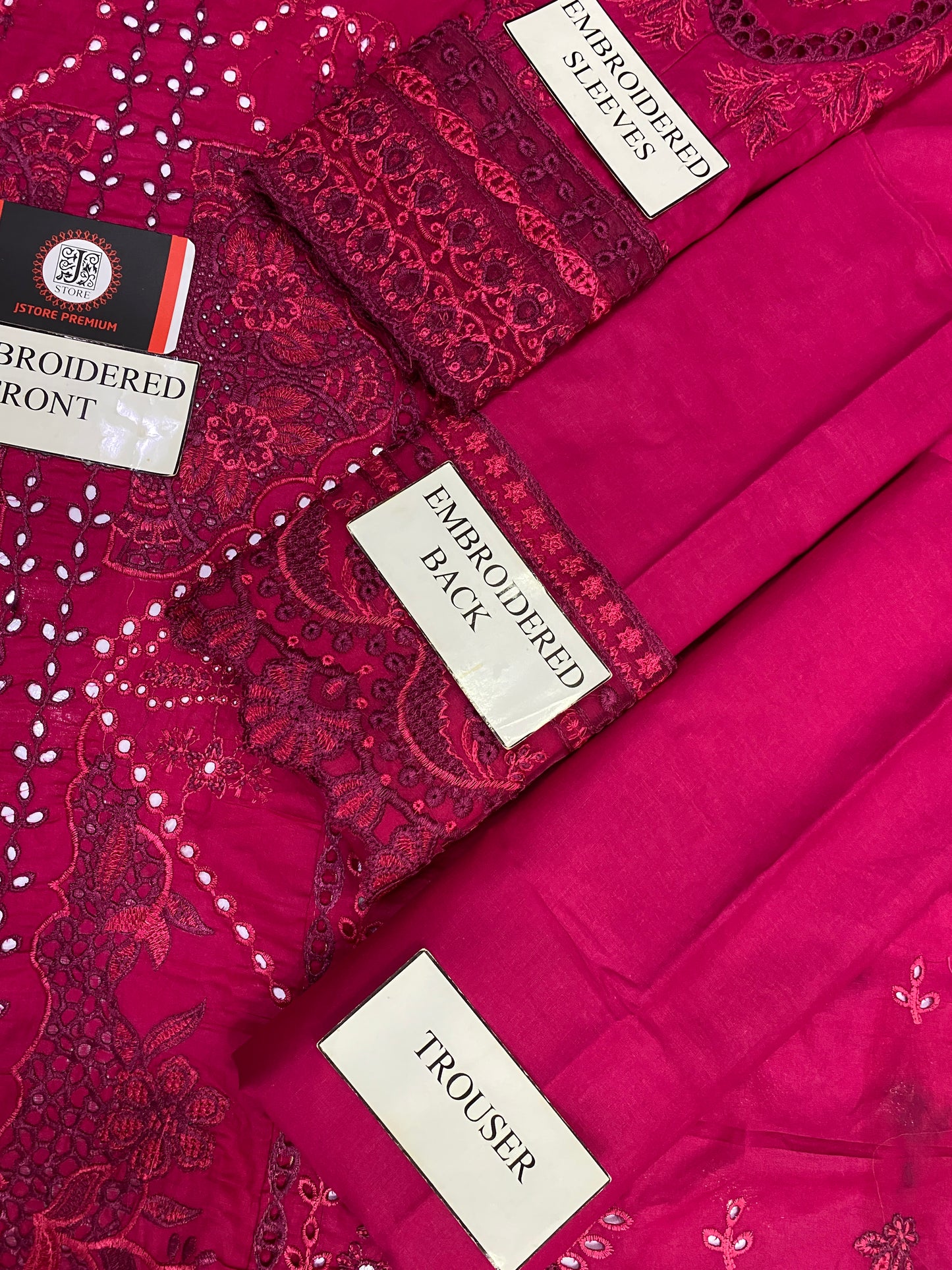 MARIAB MAGNETA CHIKENKARI LAWN WITH ORGENZA DUPATTA |3PC UNSTICHED
