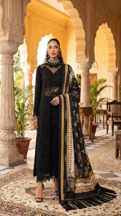 BIN ILYAS | BLACK LUXURY CHIKENKARI | Unstiched