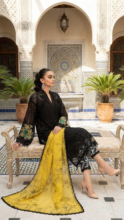 MARIAB | BLACK NOIR AFREEN |3Pec Unstiched