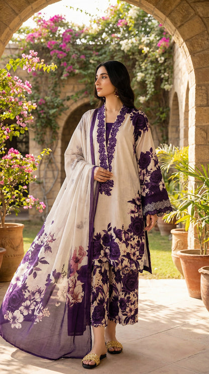 Luxury Silk Dress | 3pec Unstiched