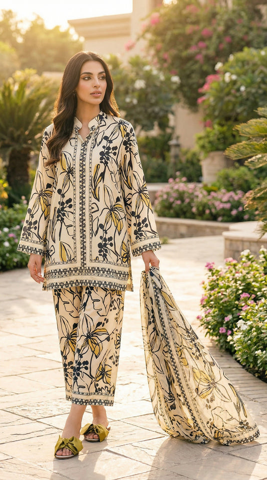 Luxury Silk Dress | 3pec Unstiched