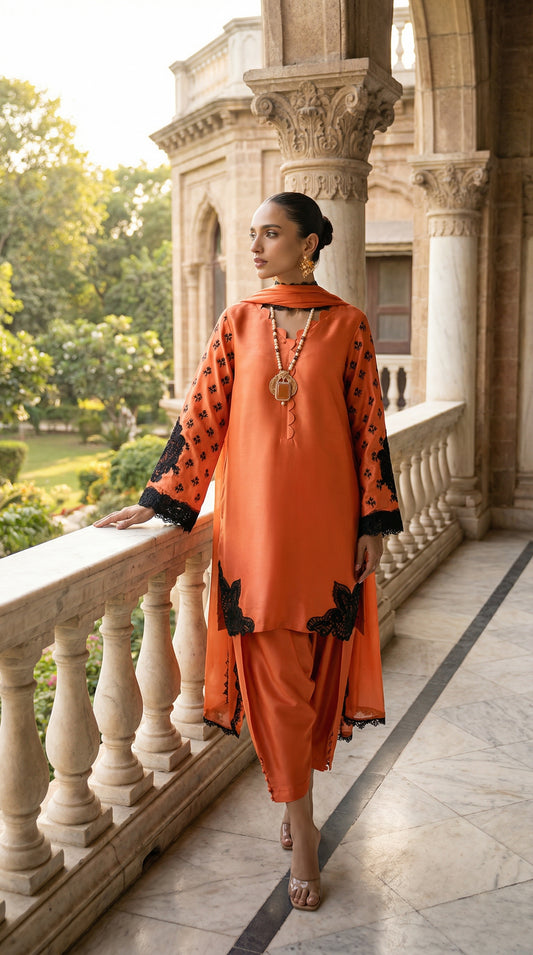 Luxury Silk Dress | 3pec Unstiched