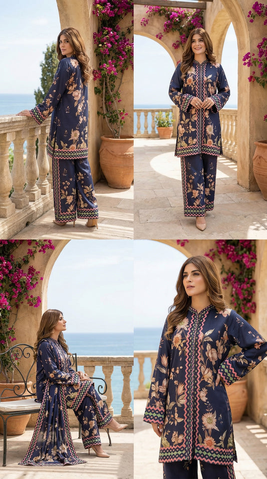 Luxury Silk Dress | 3pec Unstiched