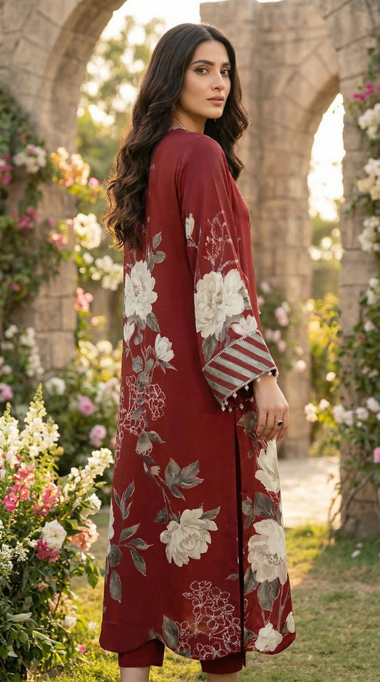 Luxury Silk Dress | 3pec Unstiched