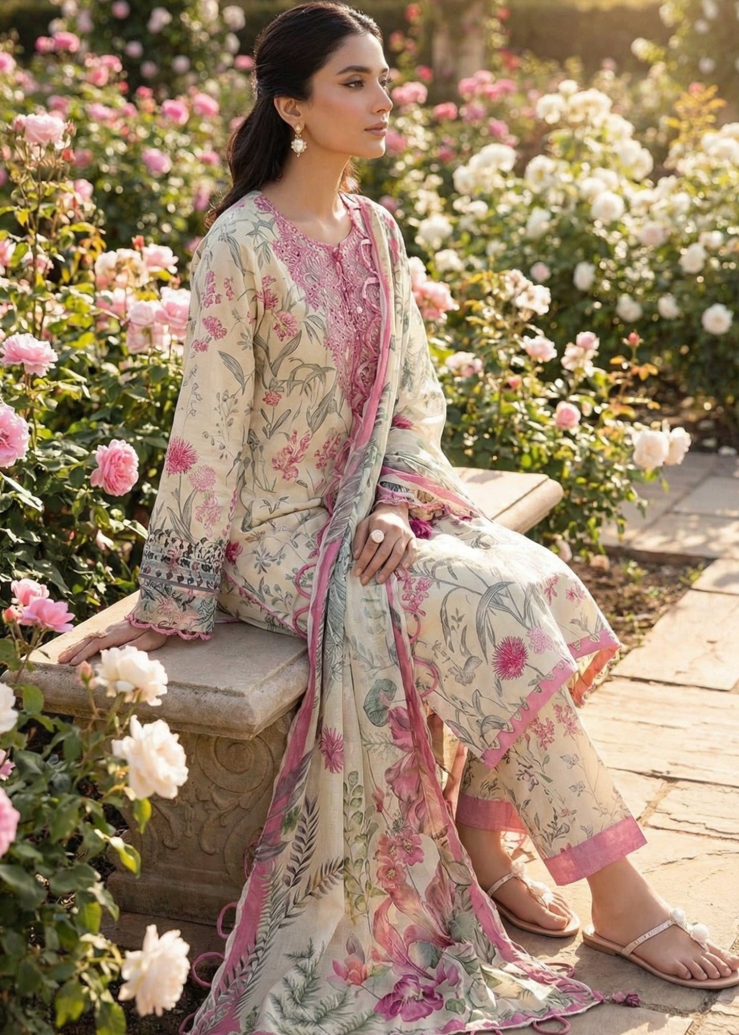 Jade | Summer Lawn With Chiffon Dupatta | 3pec Unstiched