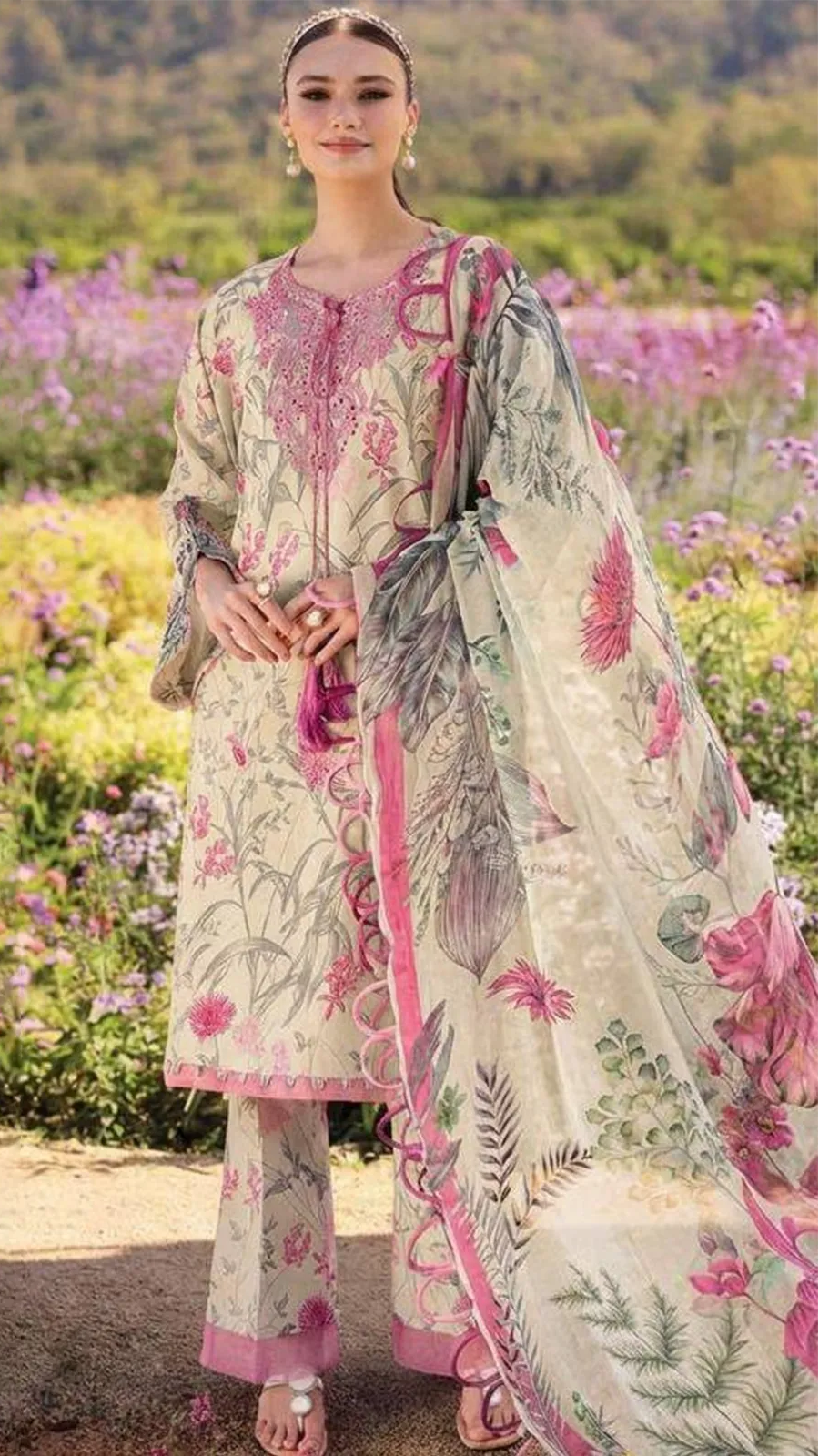 Jade | Summer Lawn With Chiffon Dupatta | 3pec Unstiched