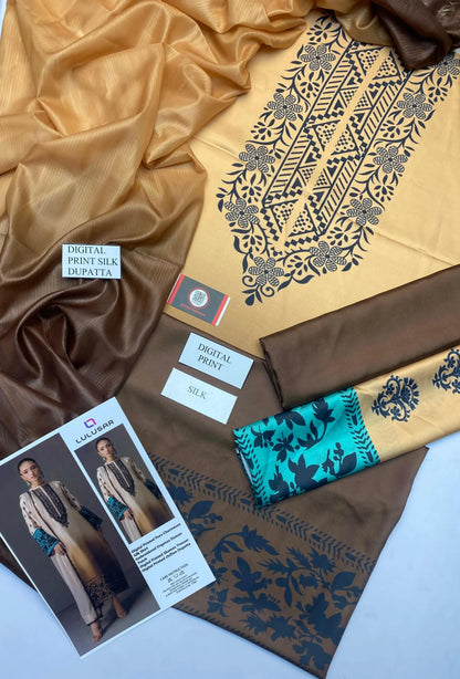 Luxury Silk Dress | 3pec Unstiched