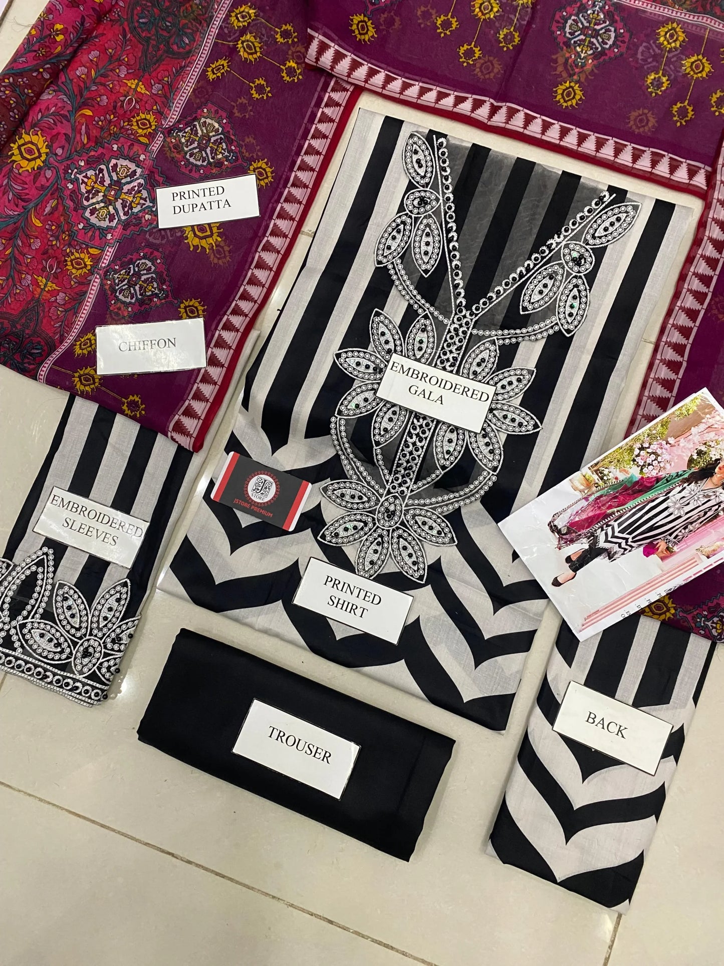 Maria B | Black N White  | 3pec Unstiched