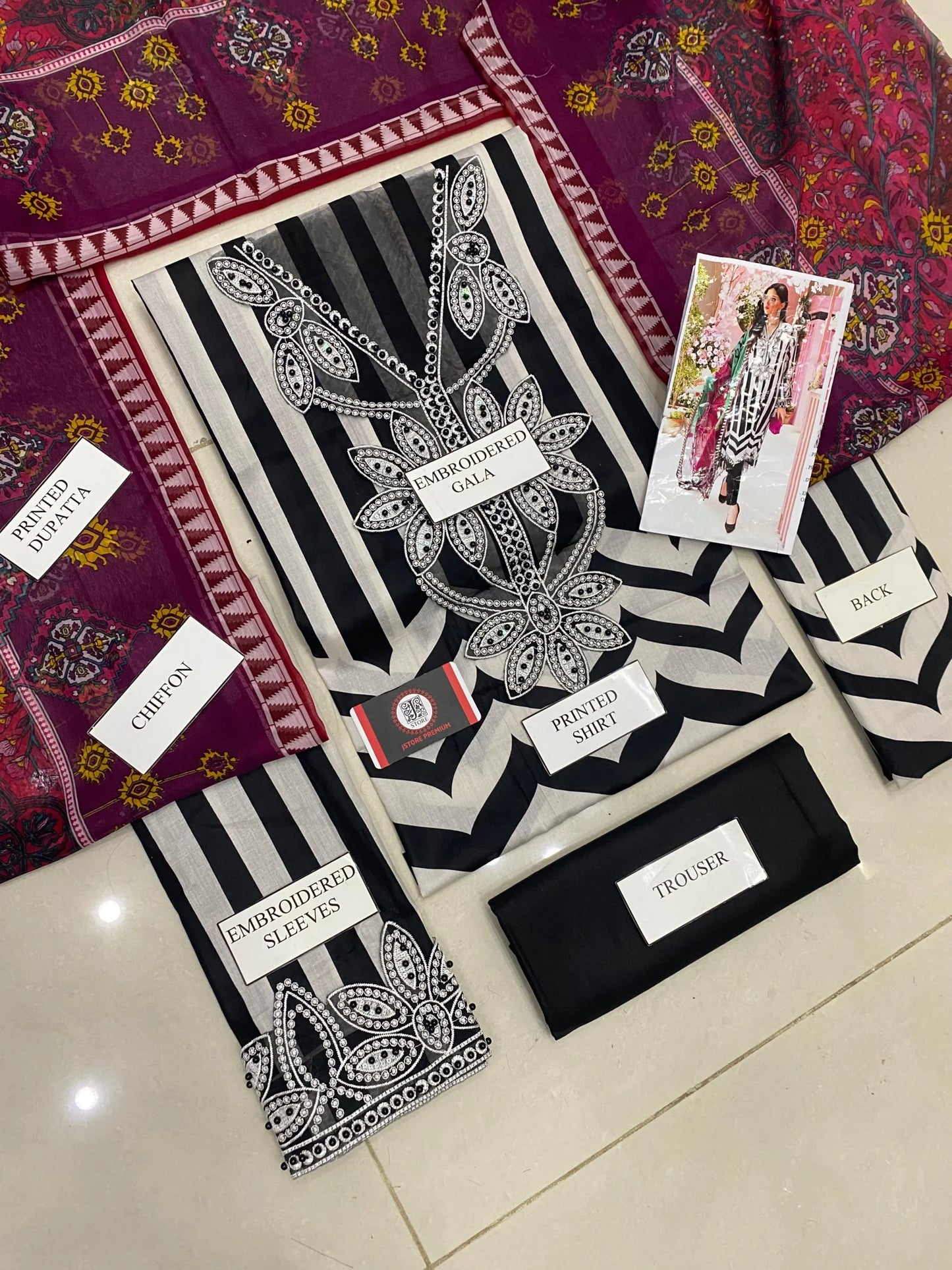 Maria B | Black N White  | 3pec Unstiched