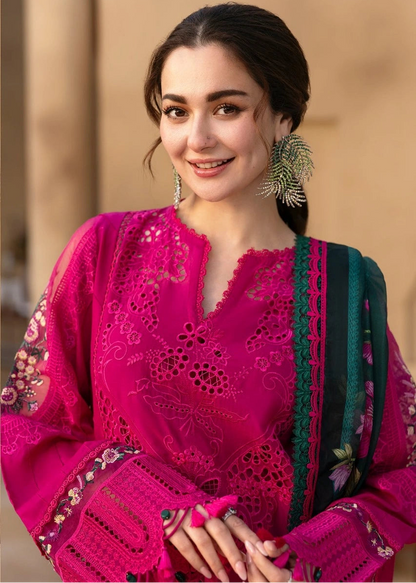 Saira Rizwan | Luxury Chikenkari Lawn Printed Silk Dupatta  | 3piece Unstiched