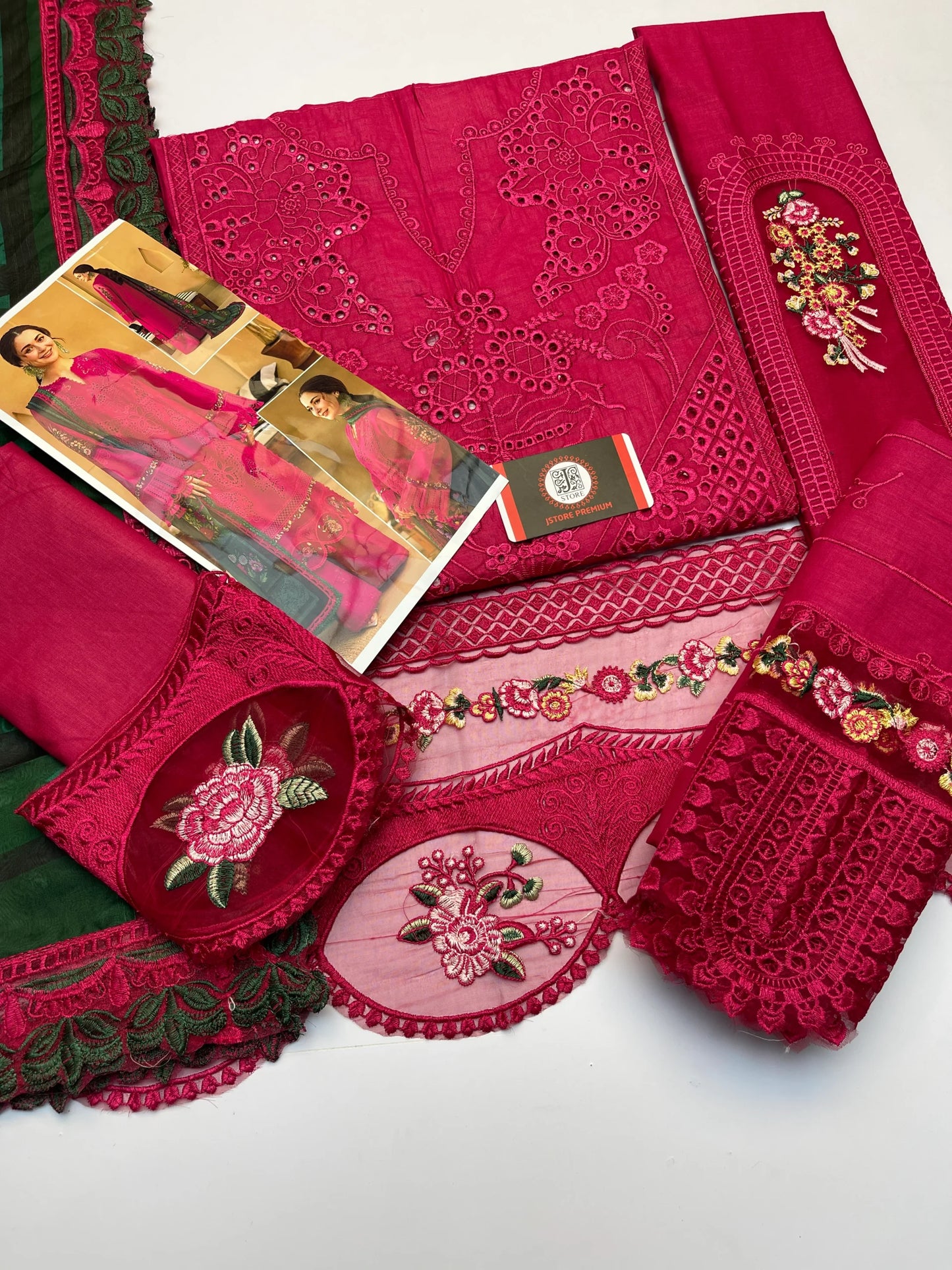 Saira Rizwan | Luxury Chikenkari Lawn Printed Silk Dupatta  | 3piece Unstiched